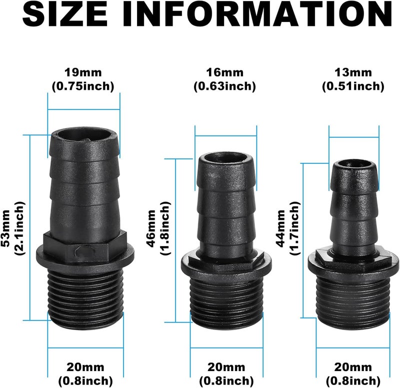 HOTECHE Nozzles kit for Fountain Pump 3 Sizes Replacement Adapters for Aquarium and Fish Tank and Pond - Image 2